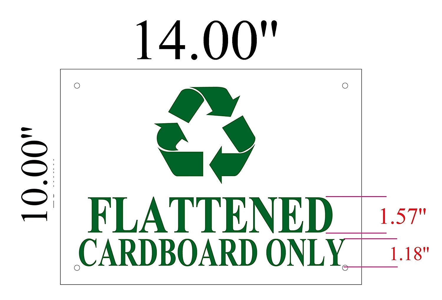 FLATTENED CARDBOARD ONLY SIGN ( ALUMINIUM 10×14 -Rust Free )-REF24-1027