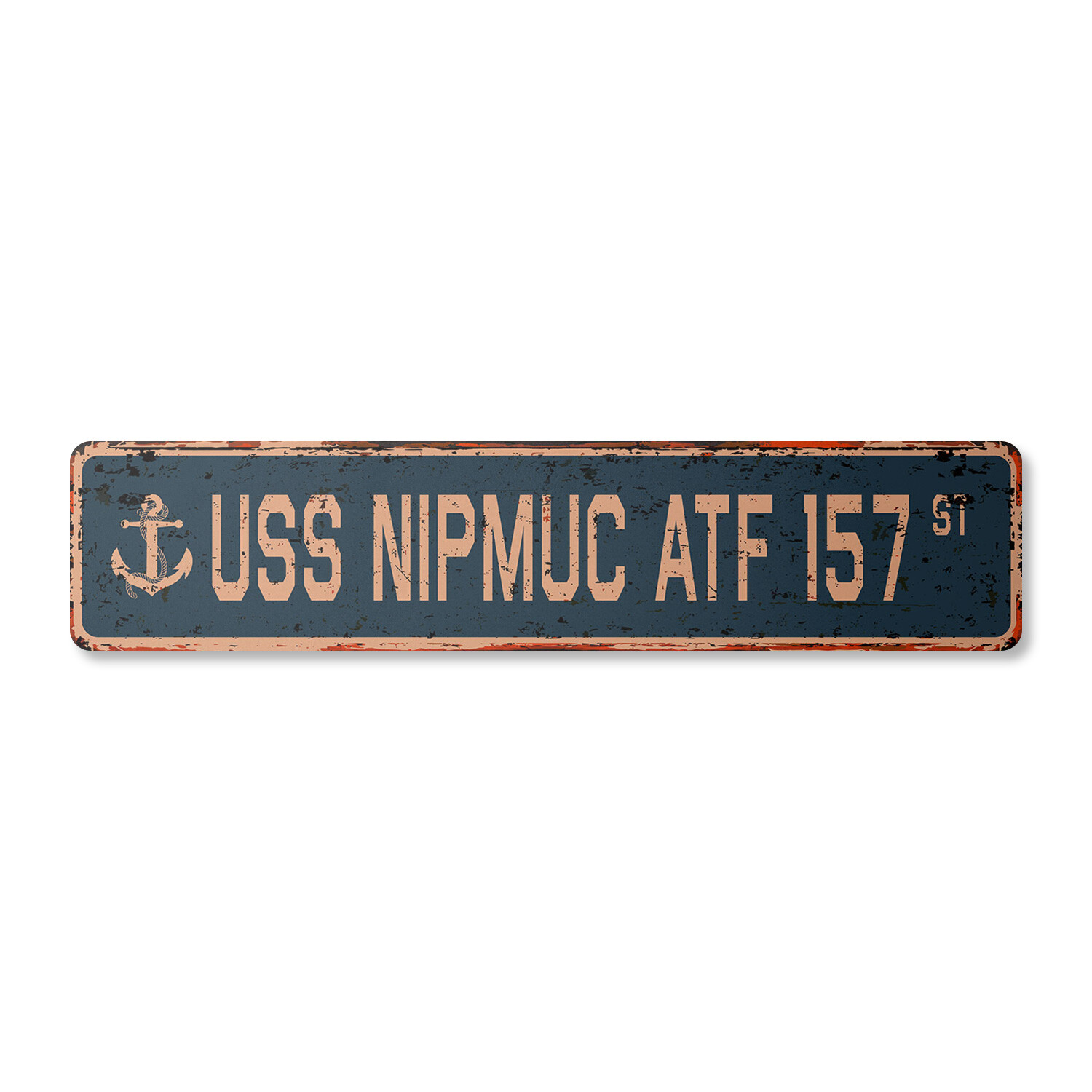 USS NIPMUC ATF 157 Vintage Street Sign us navy ship veteran sailor rustic gift