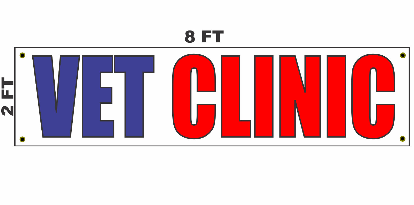 VET CLINIC Banner Sign 2×8 Veterinary