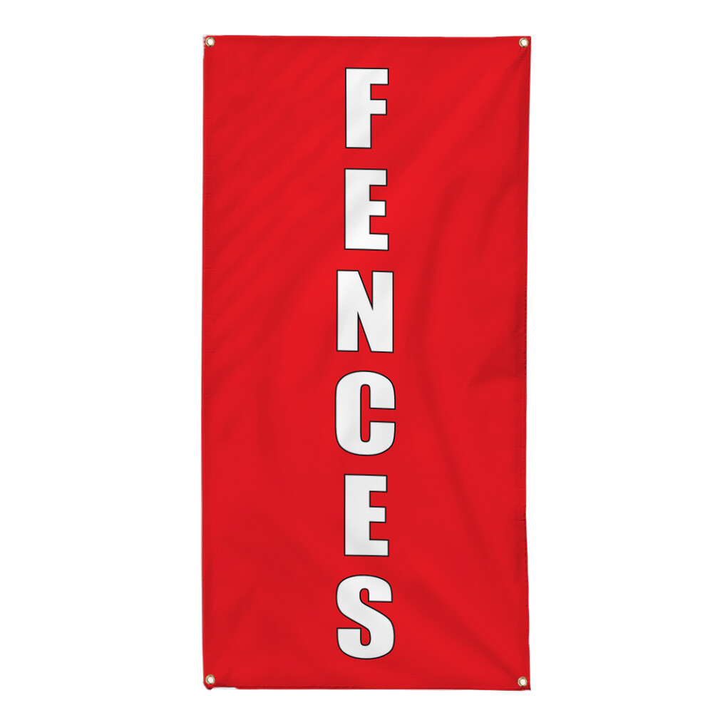 Vertical Vinyl Banner Multiple Sizes Fences Red Home Remodeling Business Outdoor