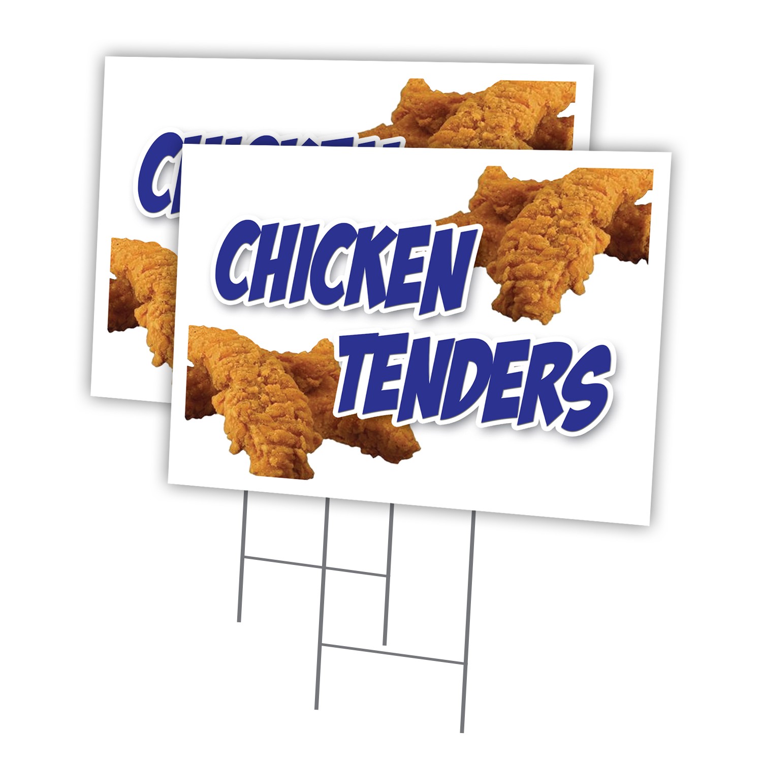 Chicken Tenders Multi-Pack of Yard Signs & Stake plastic coroplast window