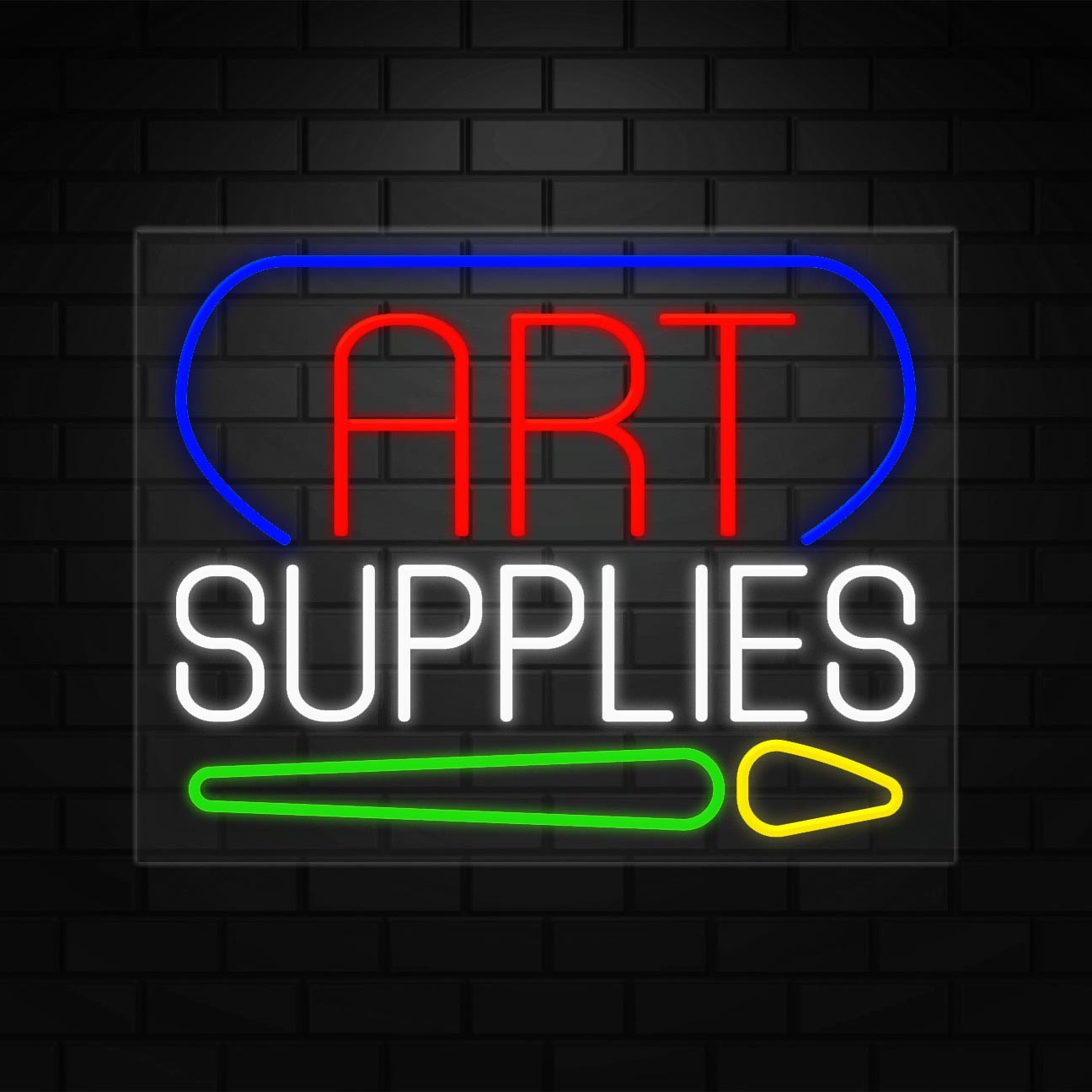 Art Supplies Neon Sign for Retail Displays | LED Flex Neon | 31″W x 24″H x 1″D