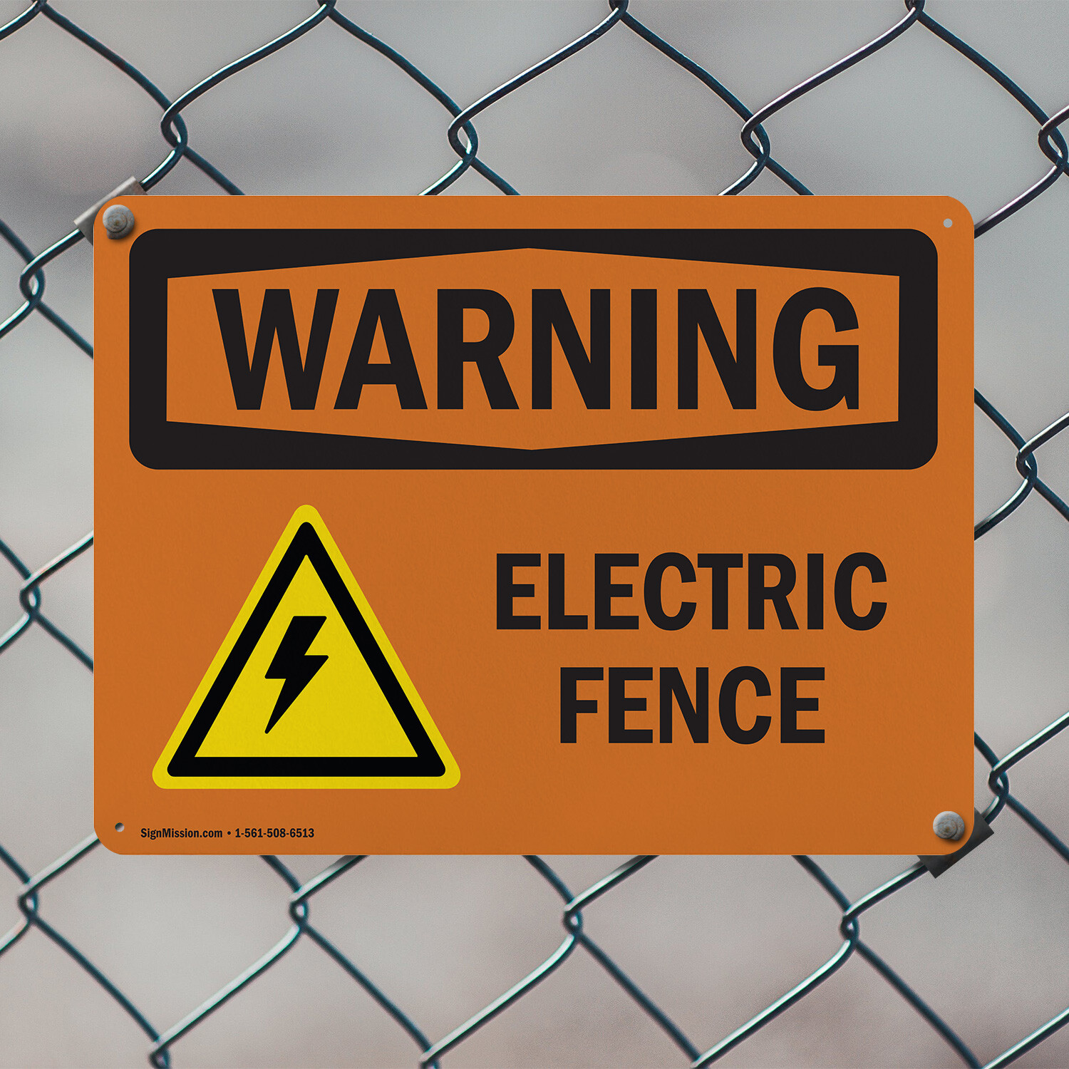 (2 Pack) Electric Fence With Symbol OSHA Warning Sign Decal Metal Plastic