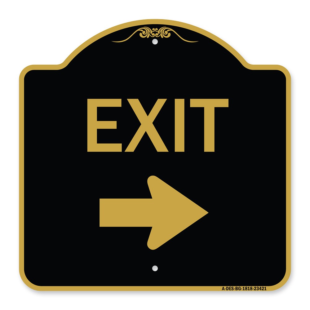 Designer Series – Parking Lot Sign Exit Sign (Right Arrow) Heavy Gauge Aluminum