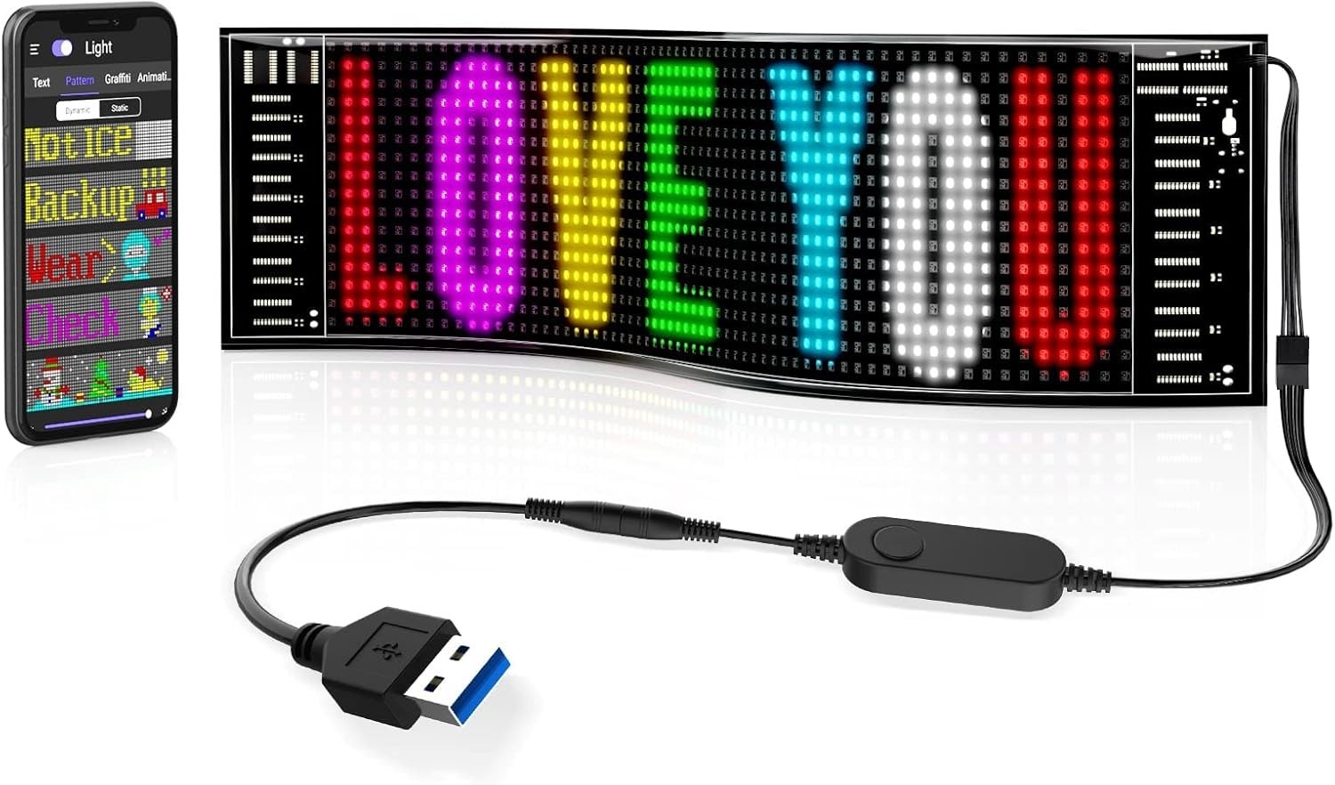 Colorful LED Store Sign, Bluetooth App Control – 15″x4″