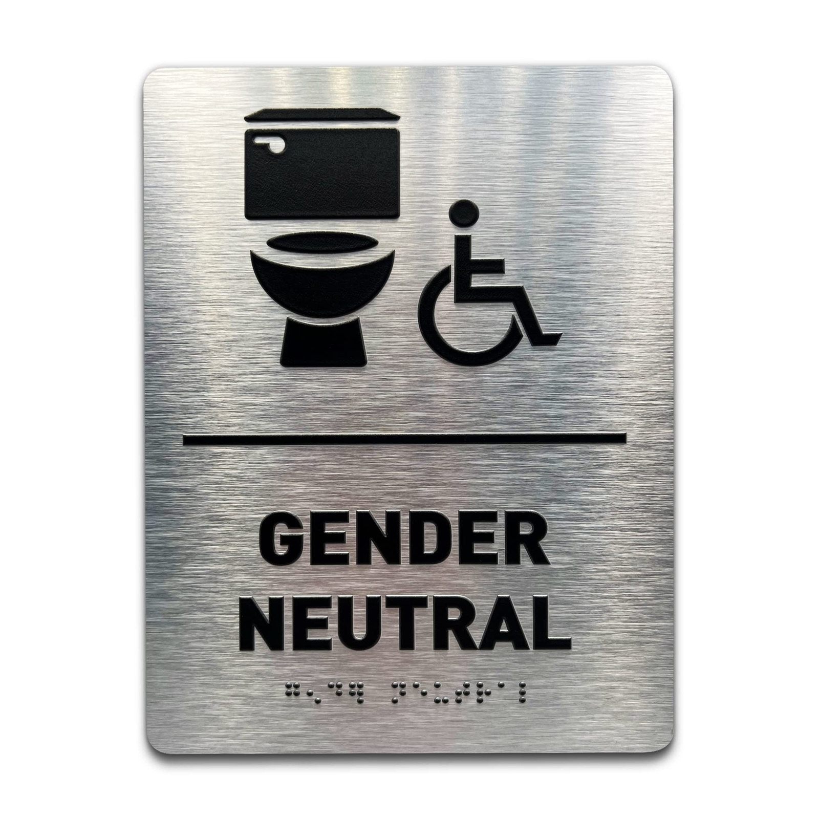 Gender Neutral Restroom Sign by GDS – ADA Compliant, Wheelchair Accessible, R…