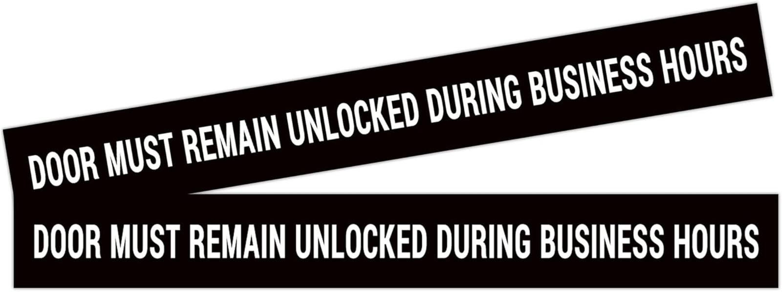 2PCS Door Must Remain Unlocked during Business Hours Sticker Sign，Self-Adhesive
