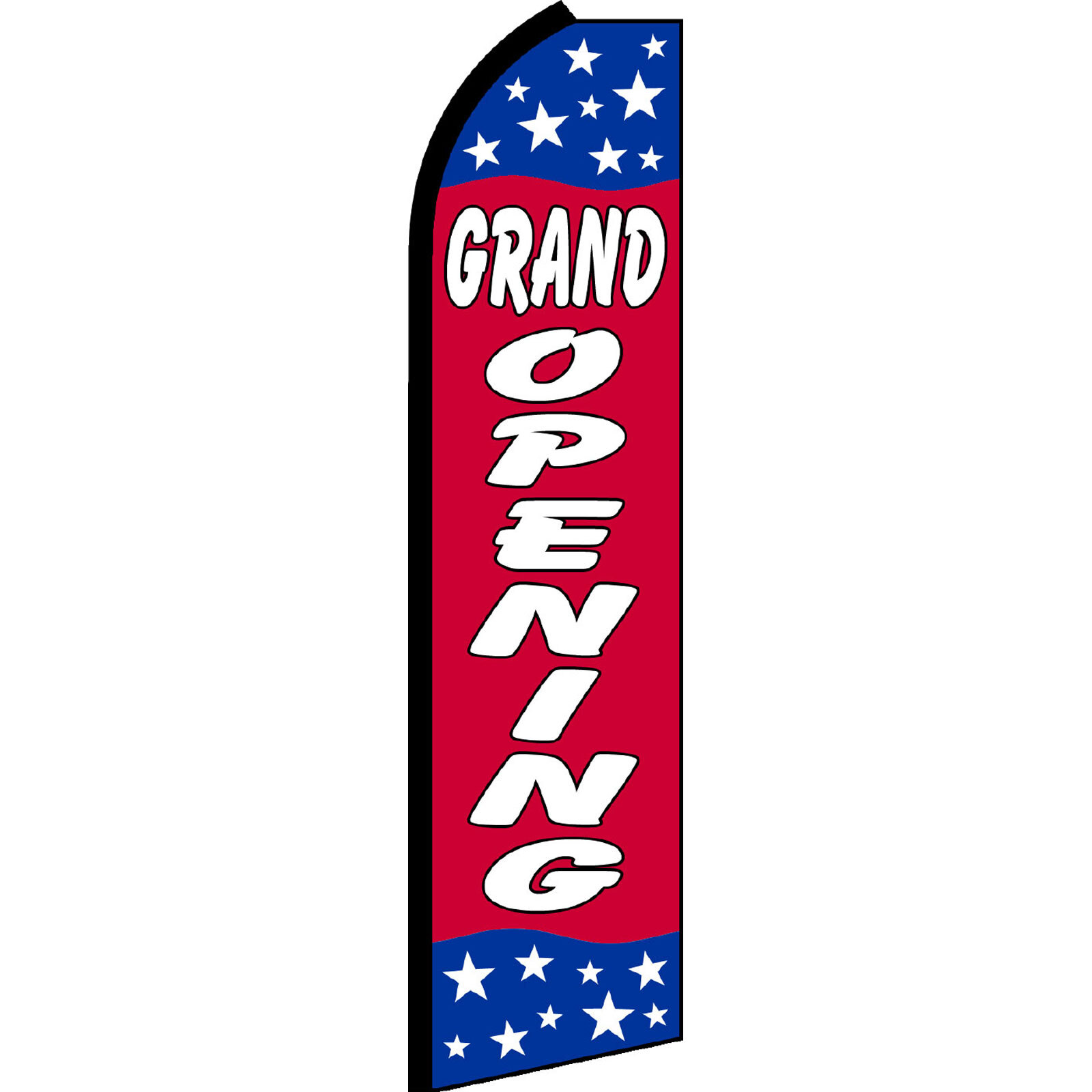 Grand Opening Stars 2 1/2 ft X 11 1/2 ft Polyester Swooper Flag