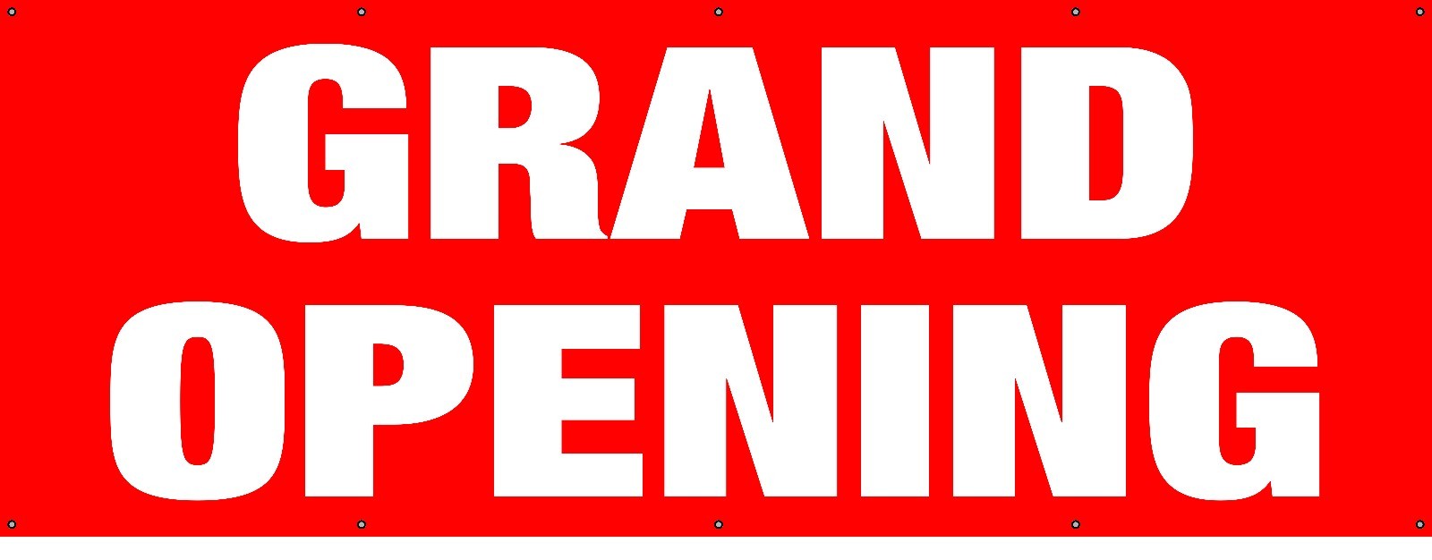 Grand Opening Red & White Banner 36″x96″ Free Shipping Ready to Hang!
