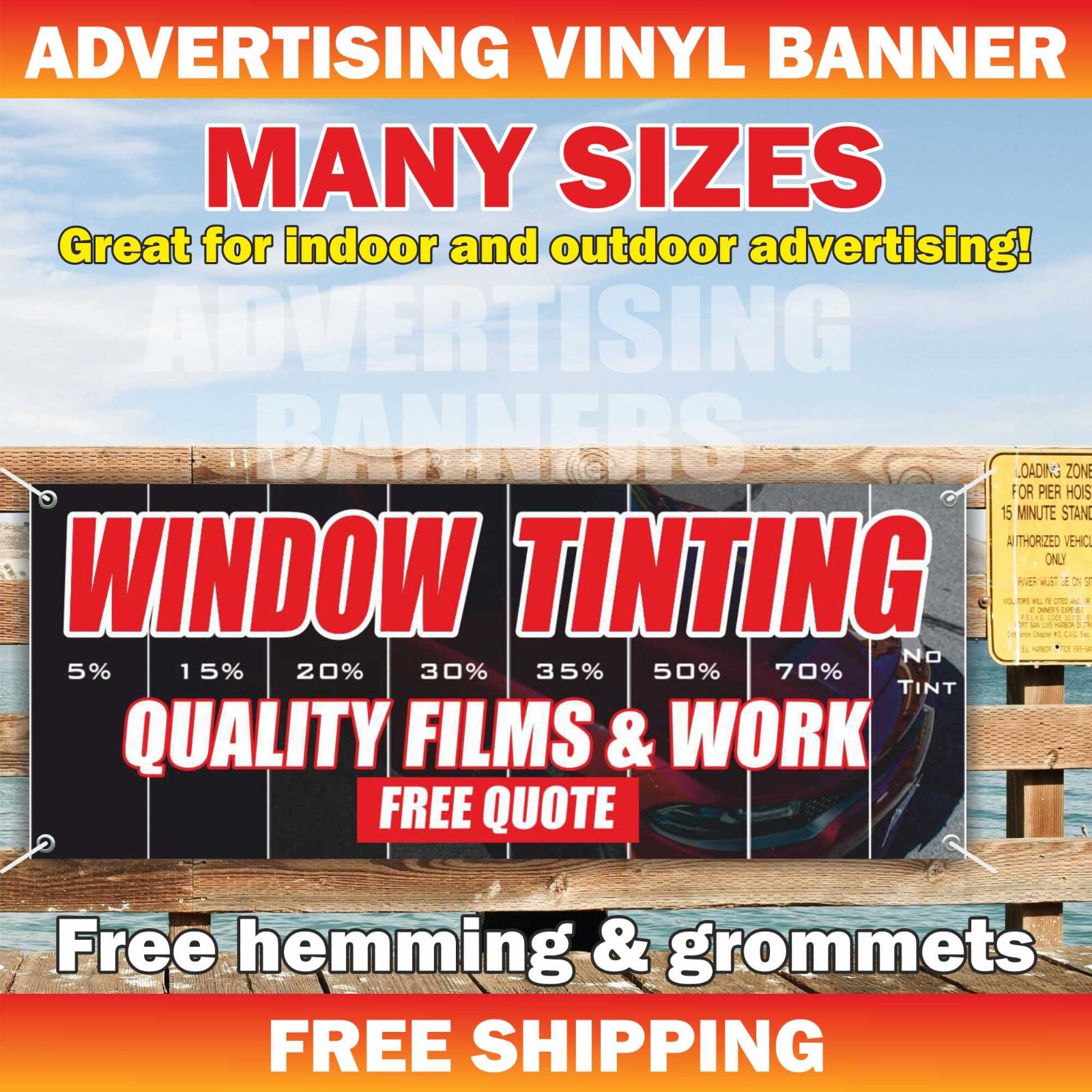 WINDOW TINTING Advertising Banner Vinyl Sign Car Auto Home Tint Vehicles Service