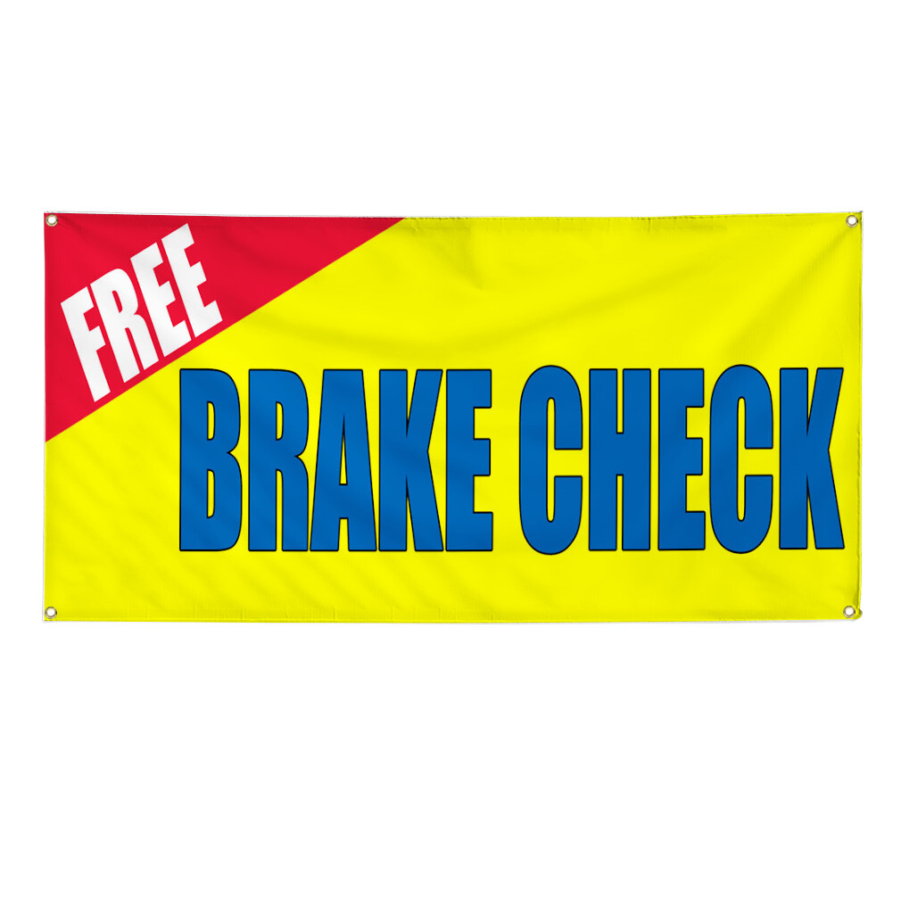Vinyl Banner Multiple Sizes Free Brake Check Car Auto Body Shop Repair Outdoor
