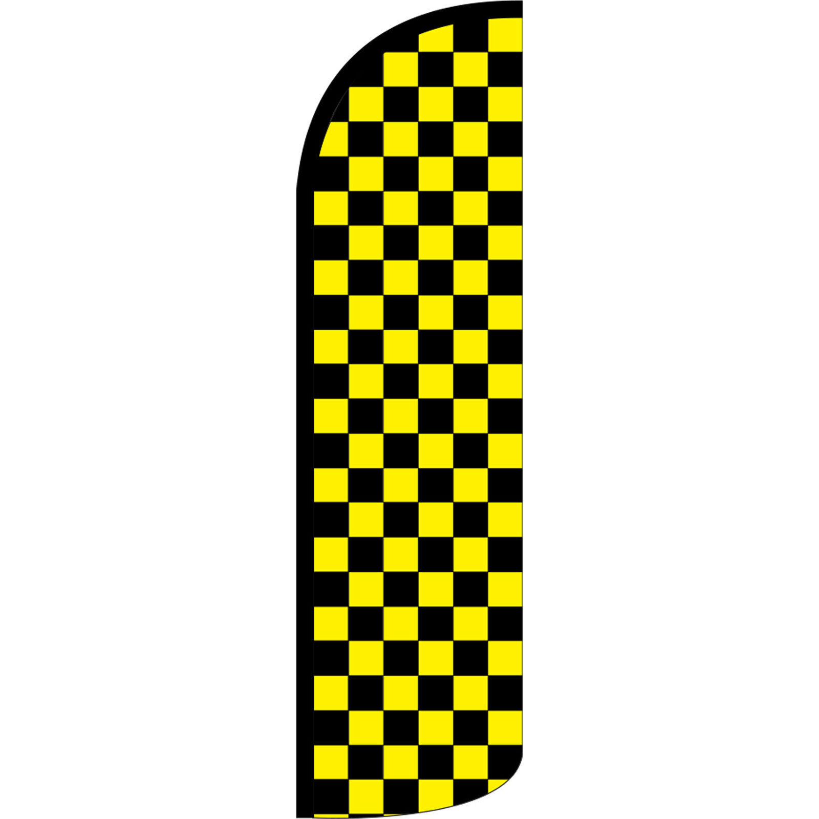 Checkered Yellow/ Black 3 ft X 11 1/2 ft Windless Swooper Flag