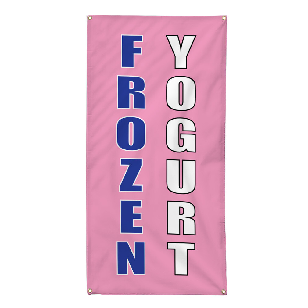 Vertical Vinyl Banner Multiple Sizes Frozen Yogurt Food Fair Promotion Business