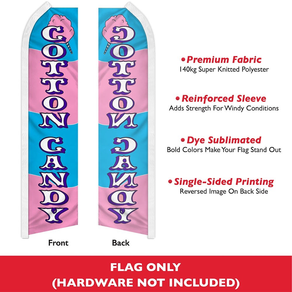 Cotton Candy Swooper Flutter Feather Advertising Carnival Fair Business Flag