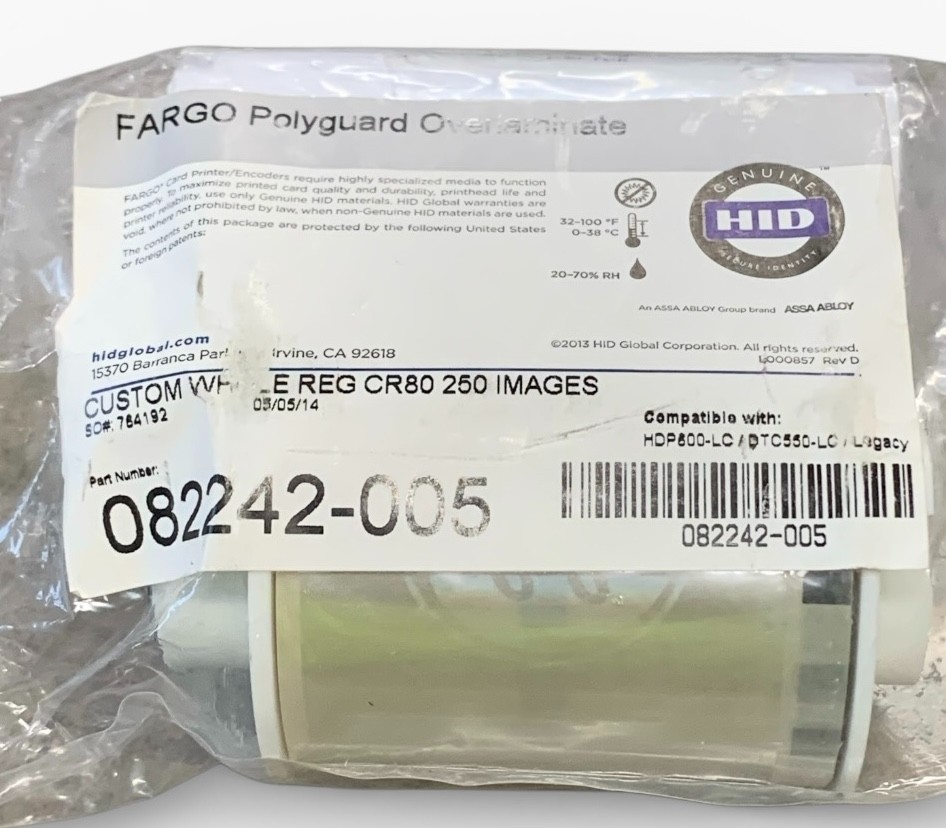 HID Fargo Polyguard Globe Design Laminate 082242-005, 250 Images