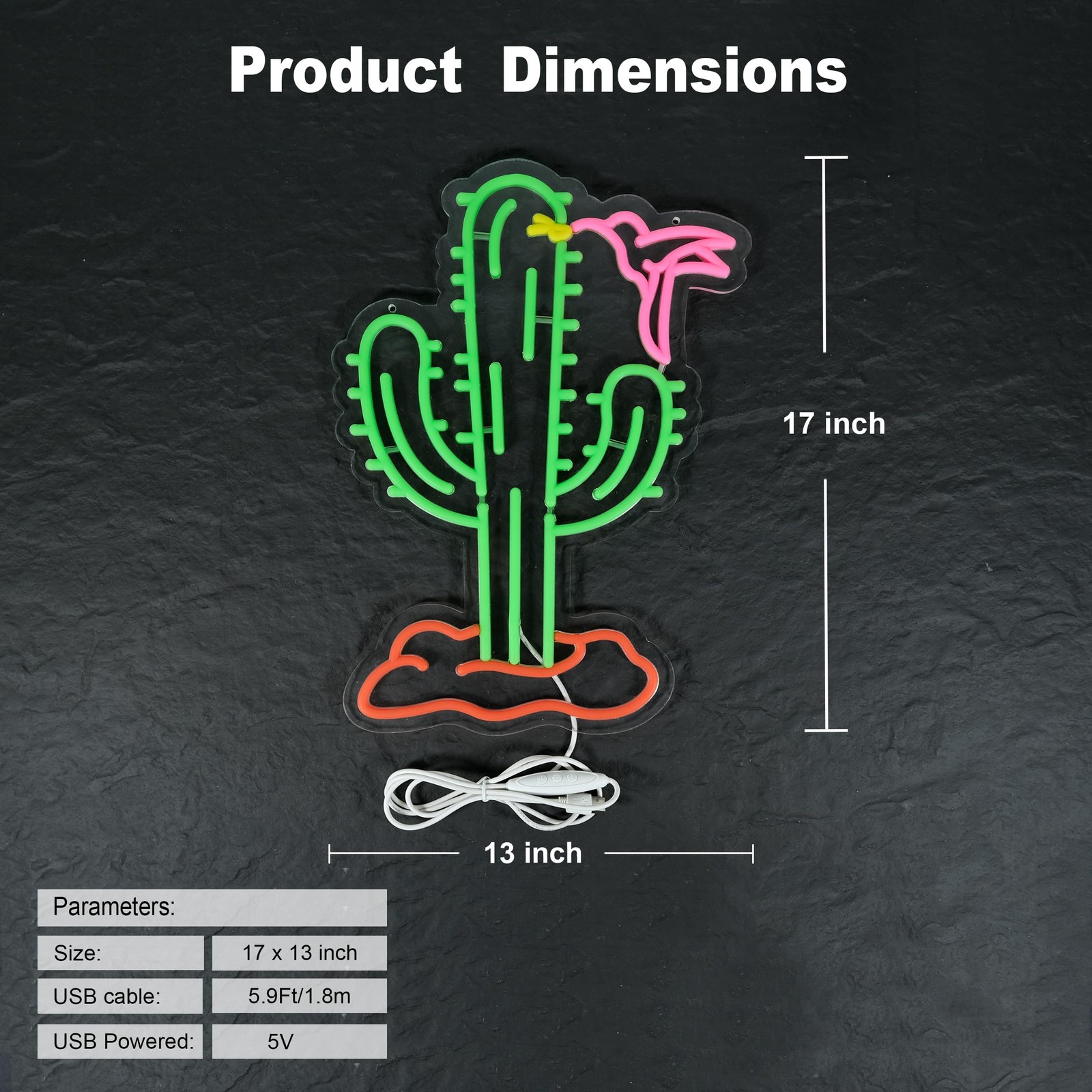 Cactus Neon Sign Art Wall Lights for Beer Bar Club Bedroom Hotel Pub Cafe Wed…