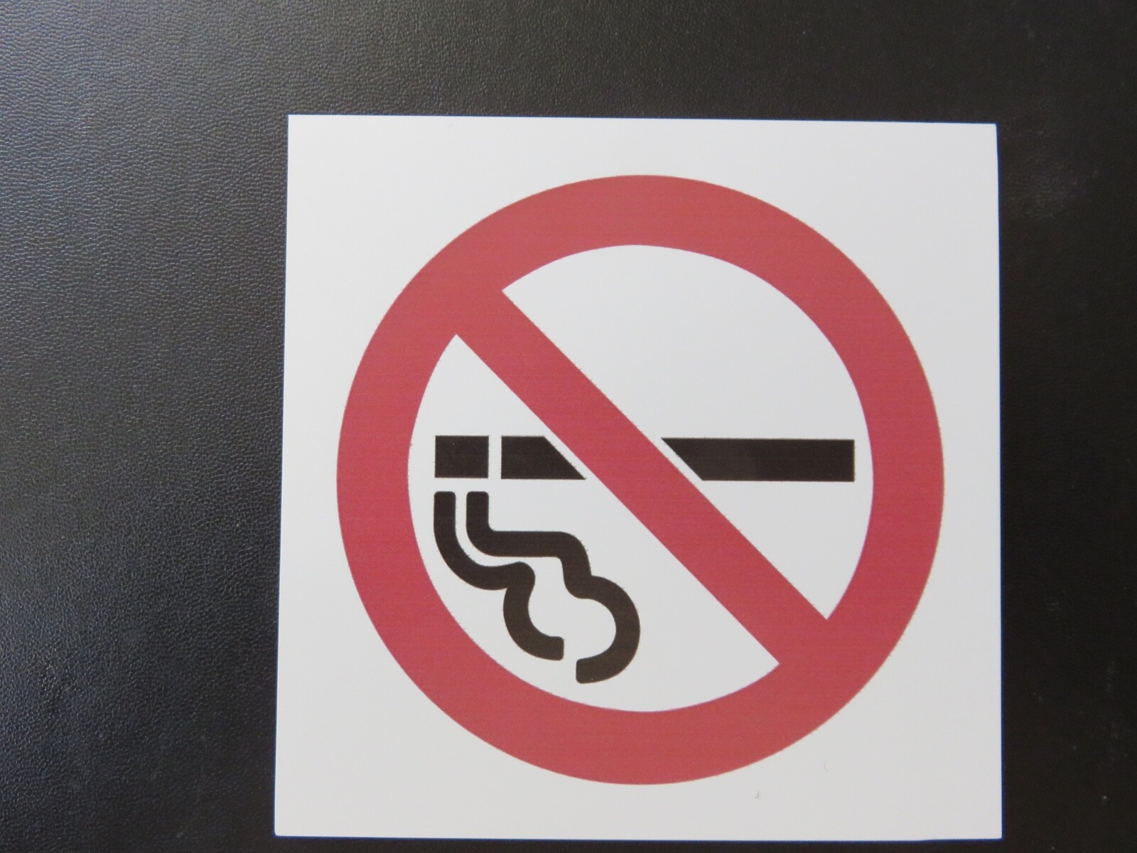 🔥🧯5-LOT-4″X4″ Thick Heavy Plastic “NO SMOKING”Pictorial signs Adhesive Backing