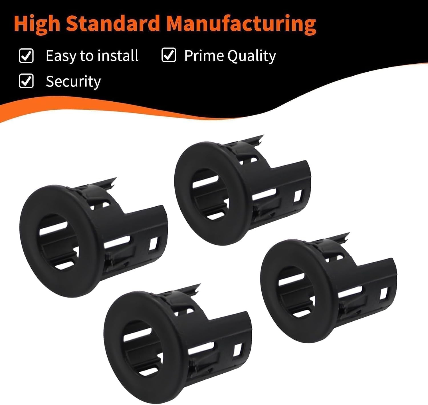 4X Parking Assist Sensor Mount Bracket Bezels Compatible with 2014-2018 R-am 150