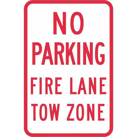 Lyle T1-1053-Hi_12X18 Fire Lane, Zone & Equipment No Parking Sign, 18 In