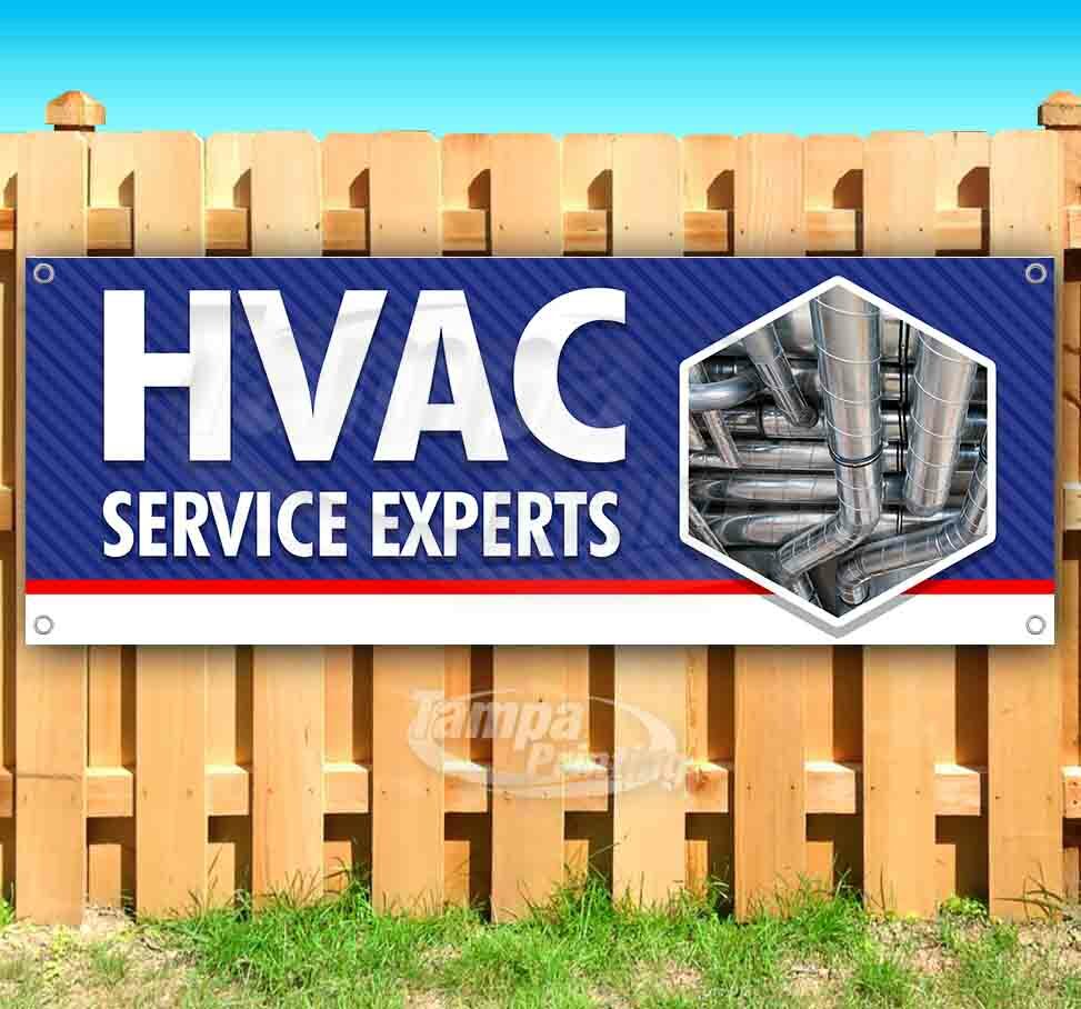 HVAC SERVICE EXPERTS Advertising Vinyl Banner Flag Sign Many Sizes HEAT A/C