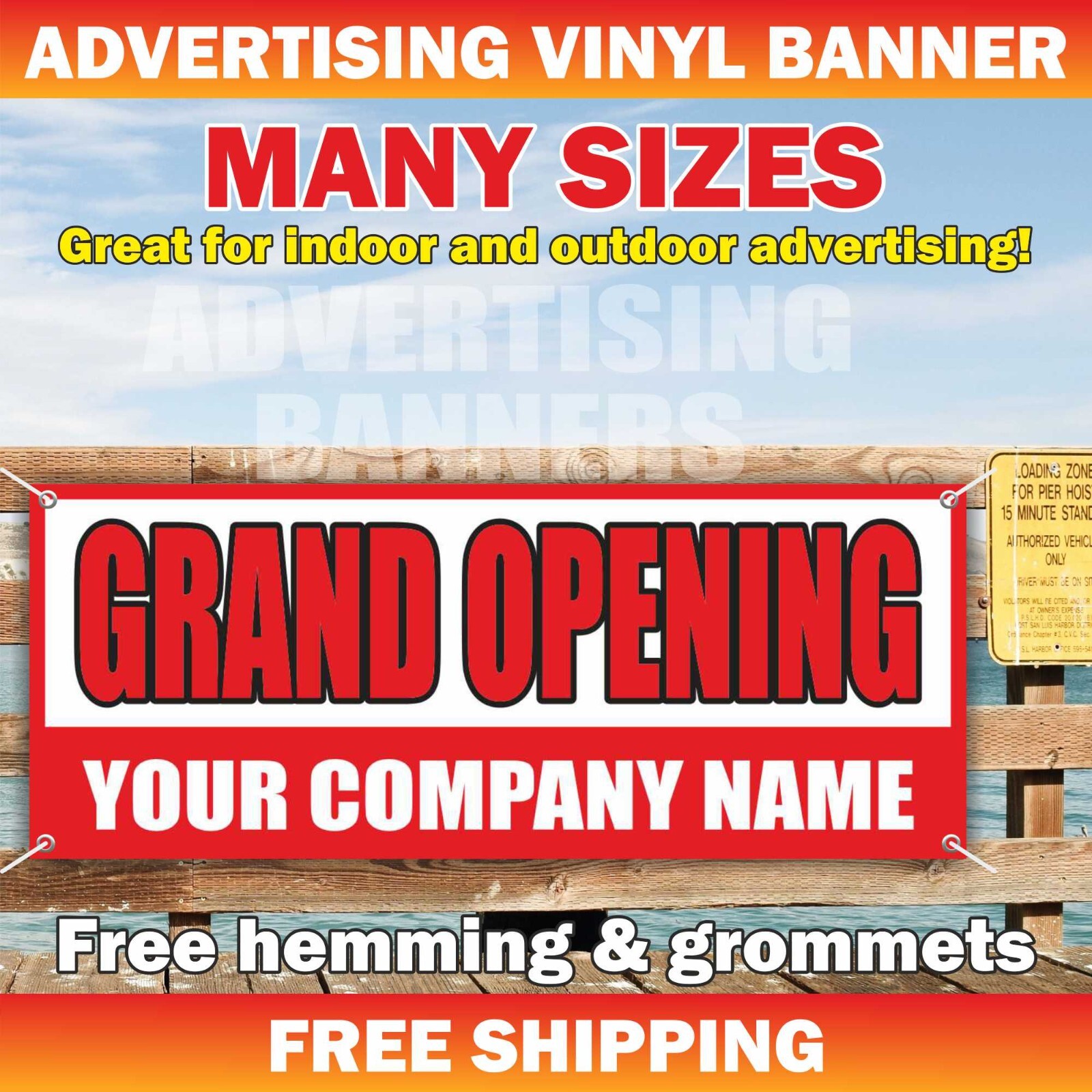 GRAND OPENING COMPANY NAME Advertising Banner Vinyl Sign Custom Business Name