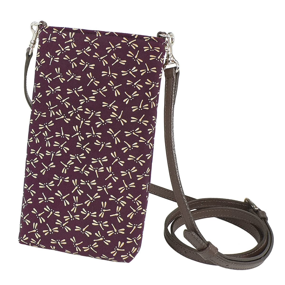 Inden Sacoche Smartphone Pouch Deerskin Purple & White Dragonfly 5029