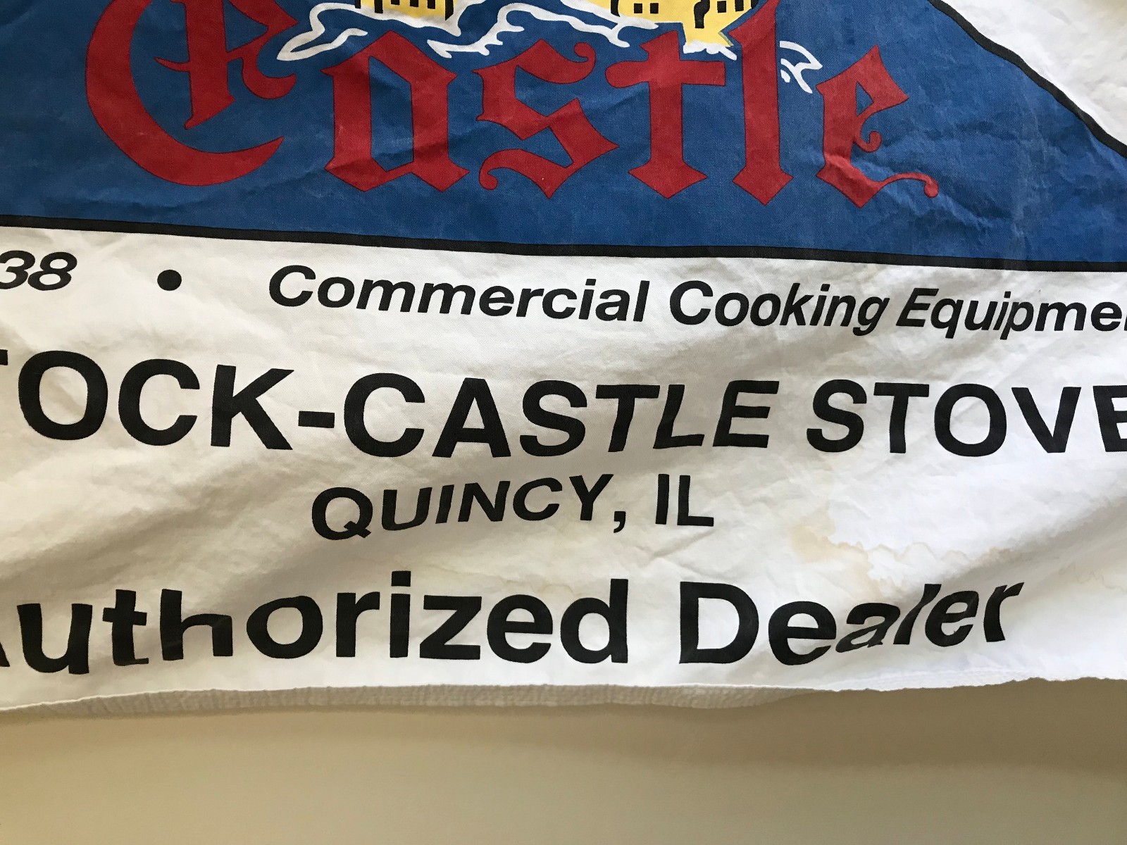 Set of 2 Canvas Comstock Castle Stove Co. Quincy IL Banner Signs