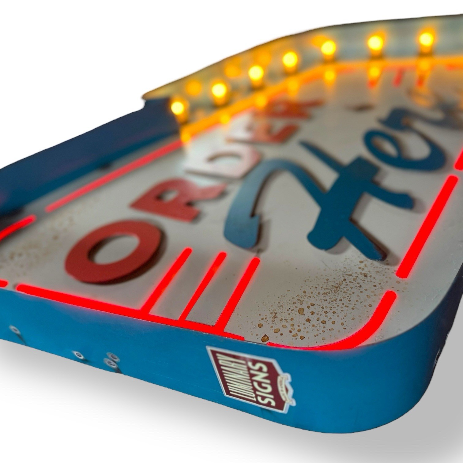 Order Here, Mid Century Inspired Diner, Retro Marquee Sign, Light Up Sign
