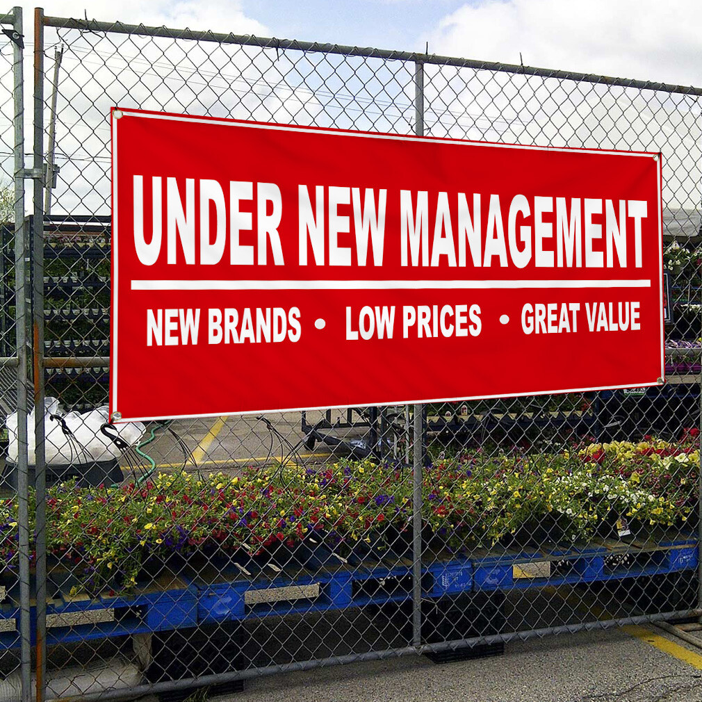 Vinyl Banner Multiple Sizes Under New Management Red Business Business Outdoor