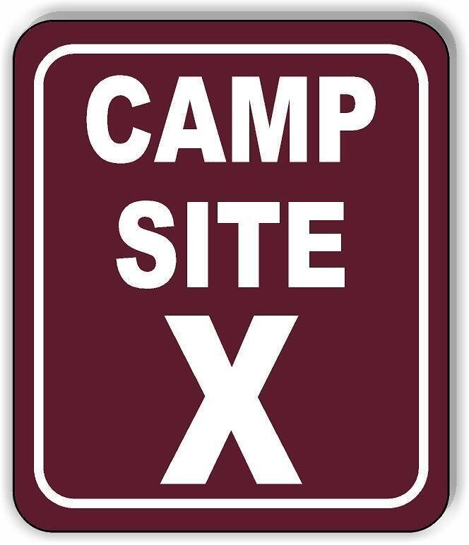 Camp Site X Camping Aluminum Composite Sign