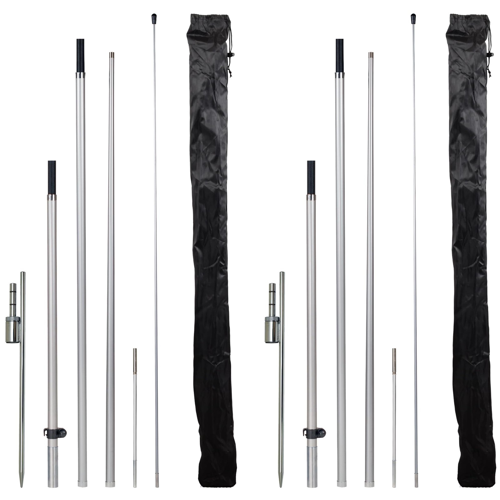 LookOurWay Feather Flag Pole Kit 13 Feet Tall Rotating Ground Spike for 12ft