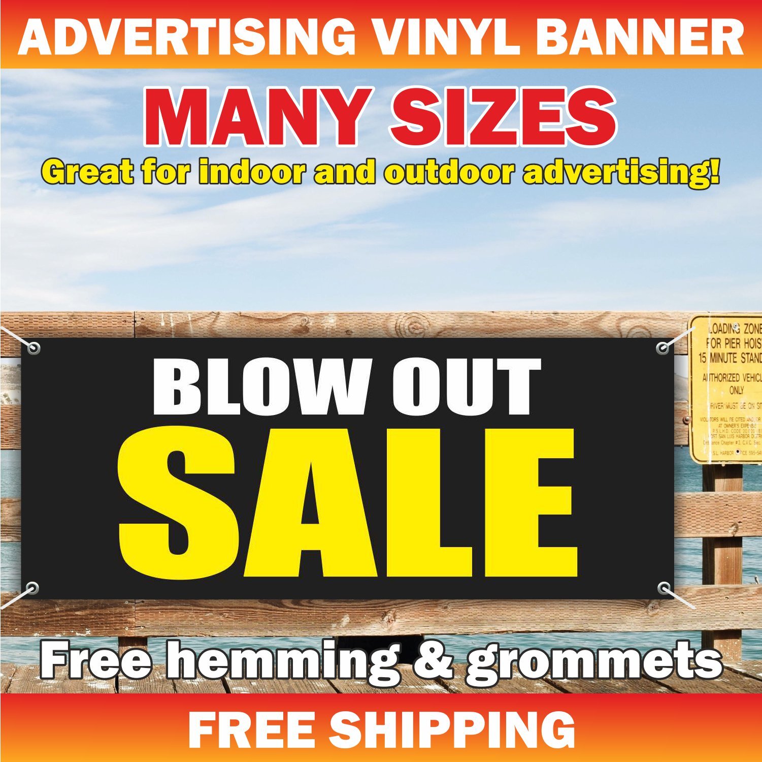 BLOW OUT SALE Advertising Banner Vinyl Mesh Sign clearance discount retail store