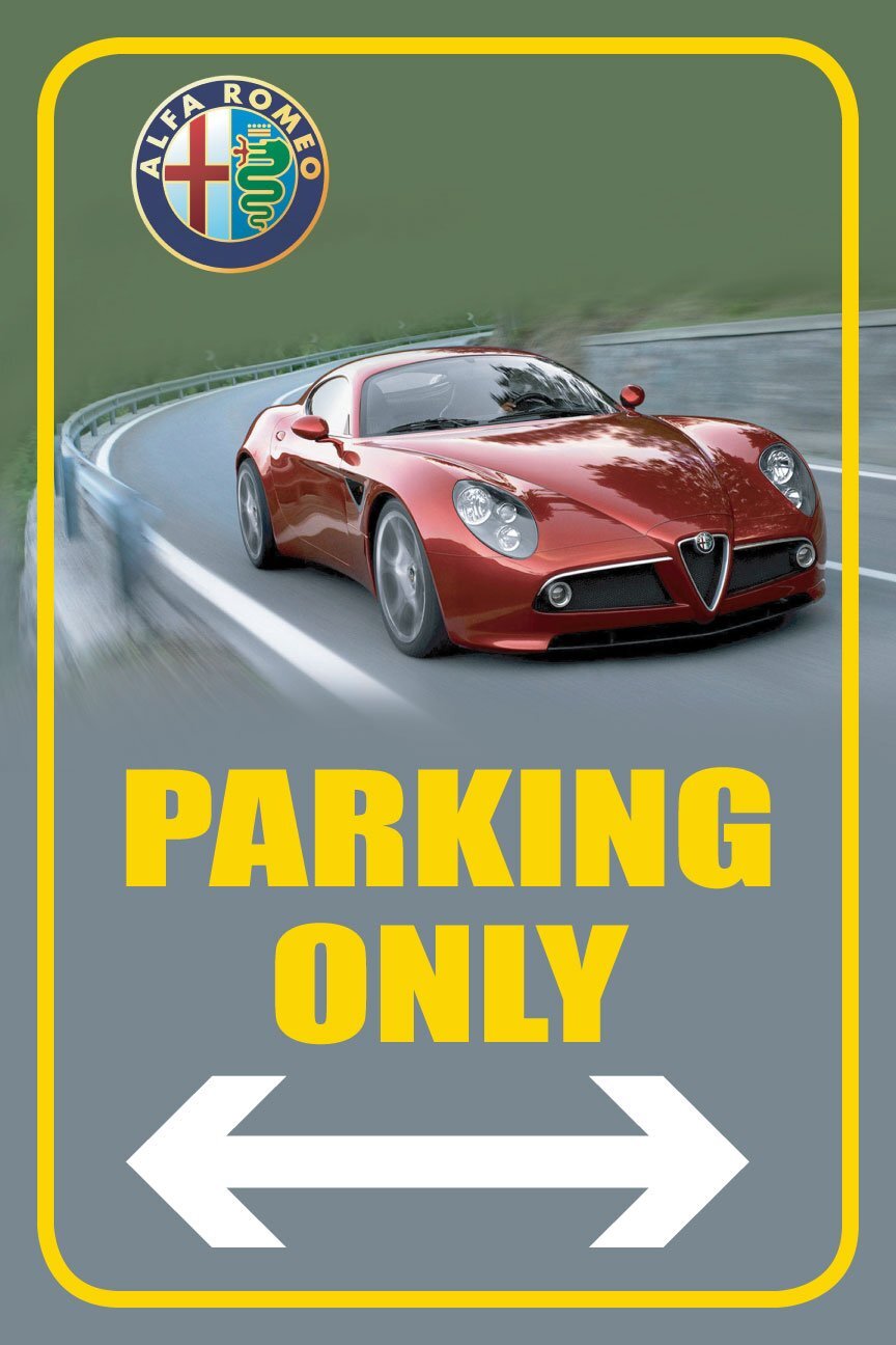 Alfa Romeo Parking | 12″w x 18″h Full Color Plastic Parking Sign