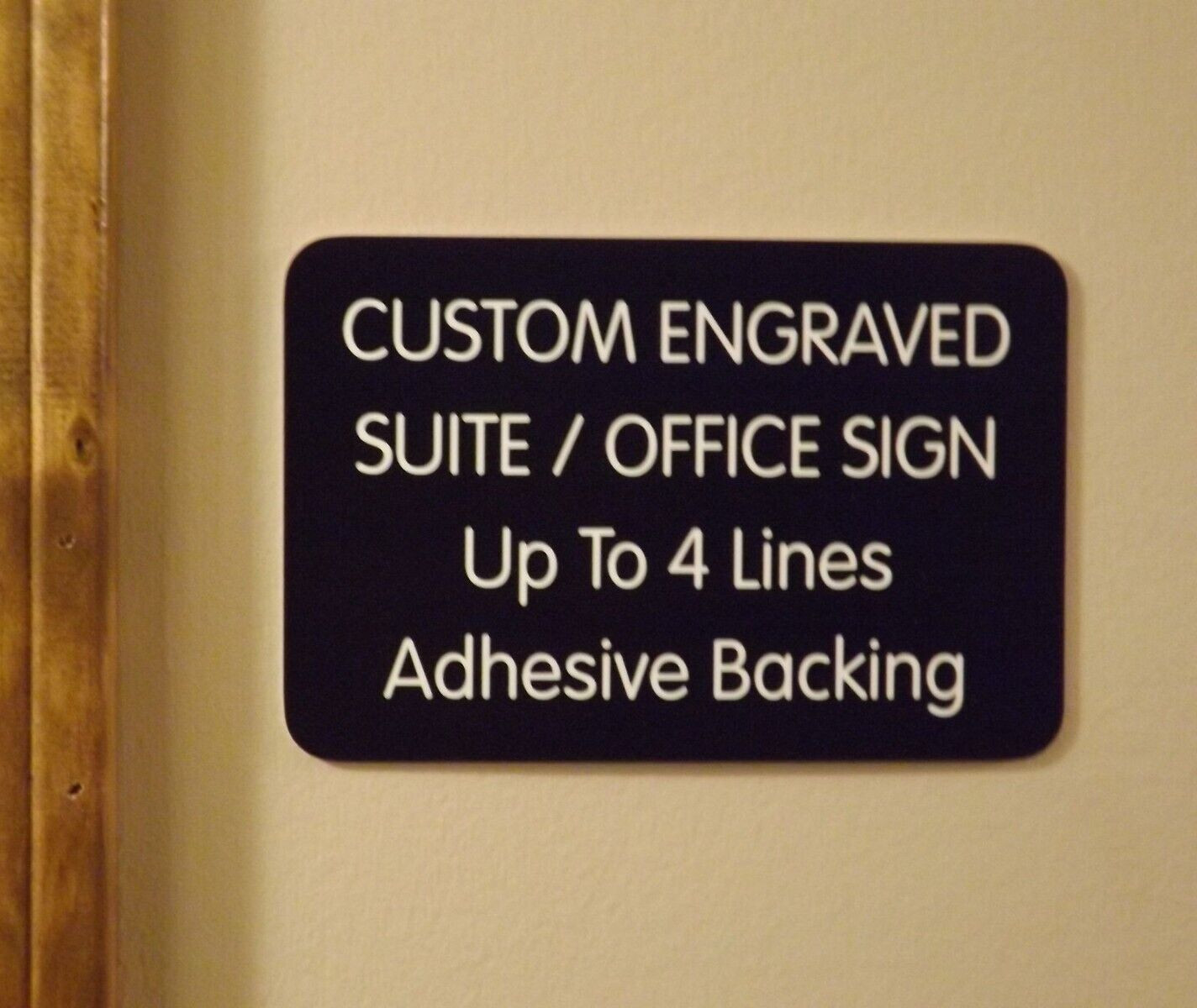 Custom Engraved Black 4×6 Office Suite Unit Sign / Wall Door Wayfinding Plaque