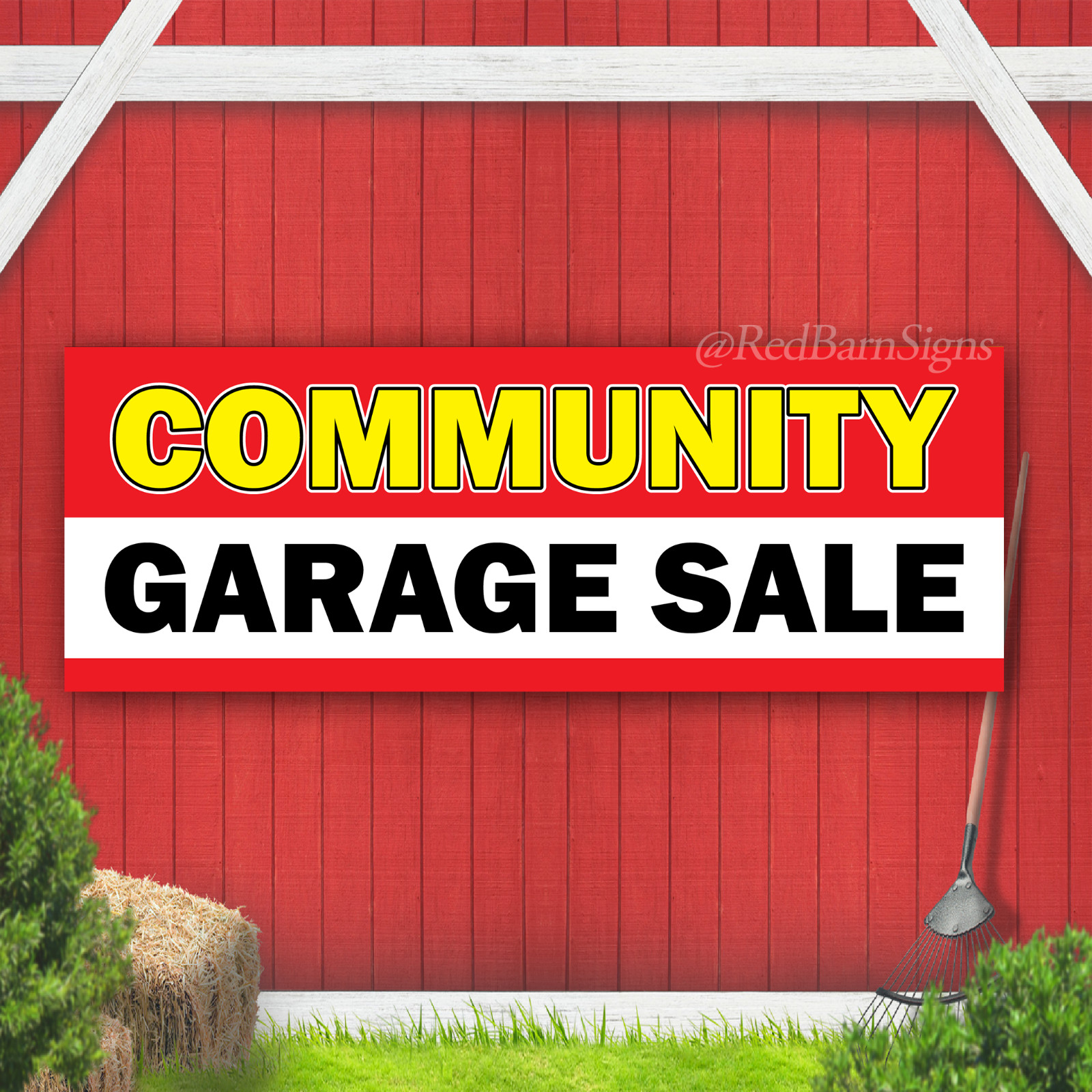 Community Garage Sale Indoor Outdoor Vinyl Banner Design
