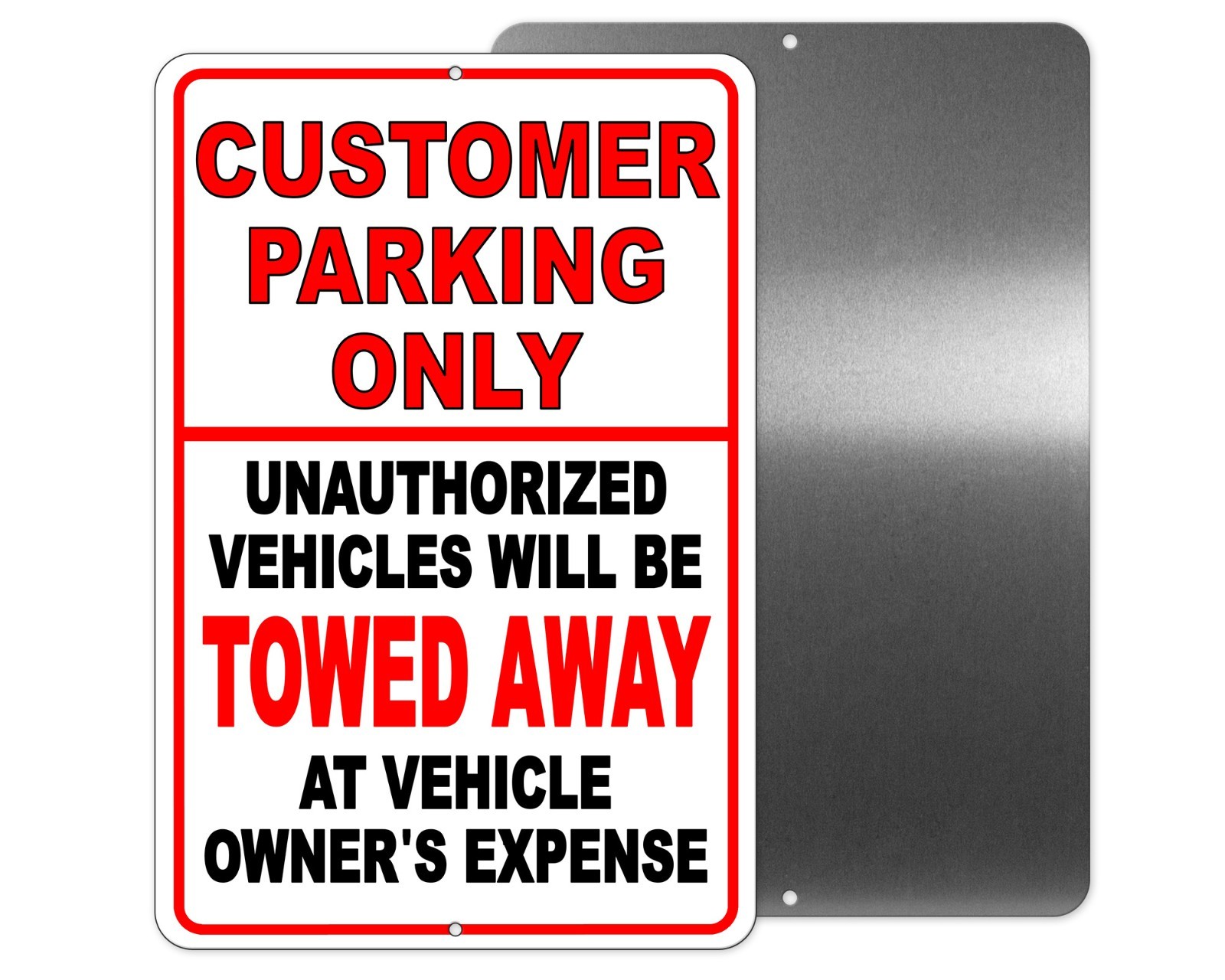 Customer Parking Only Unauthorized Vehicles Towed Metal Sign / Decal Scp003