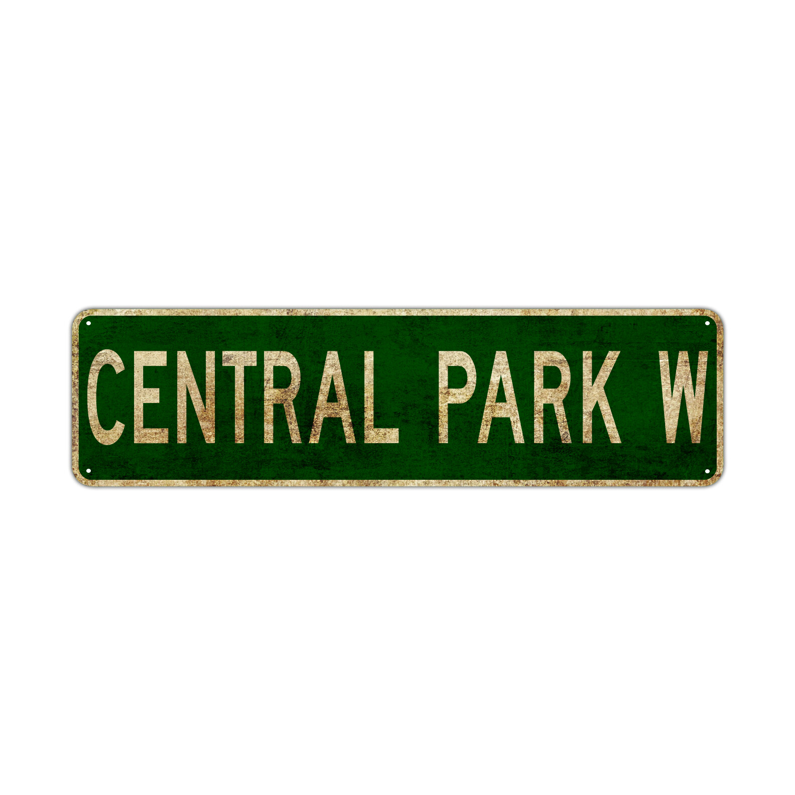 Central Park W Street Vintage Sign Park Garage Décor New York City Aluminum Sign