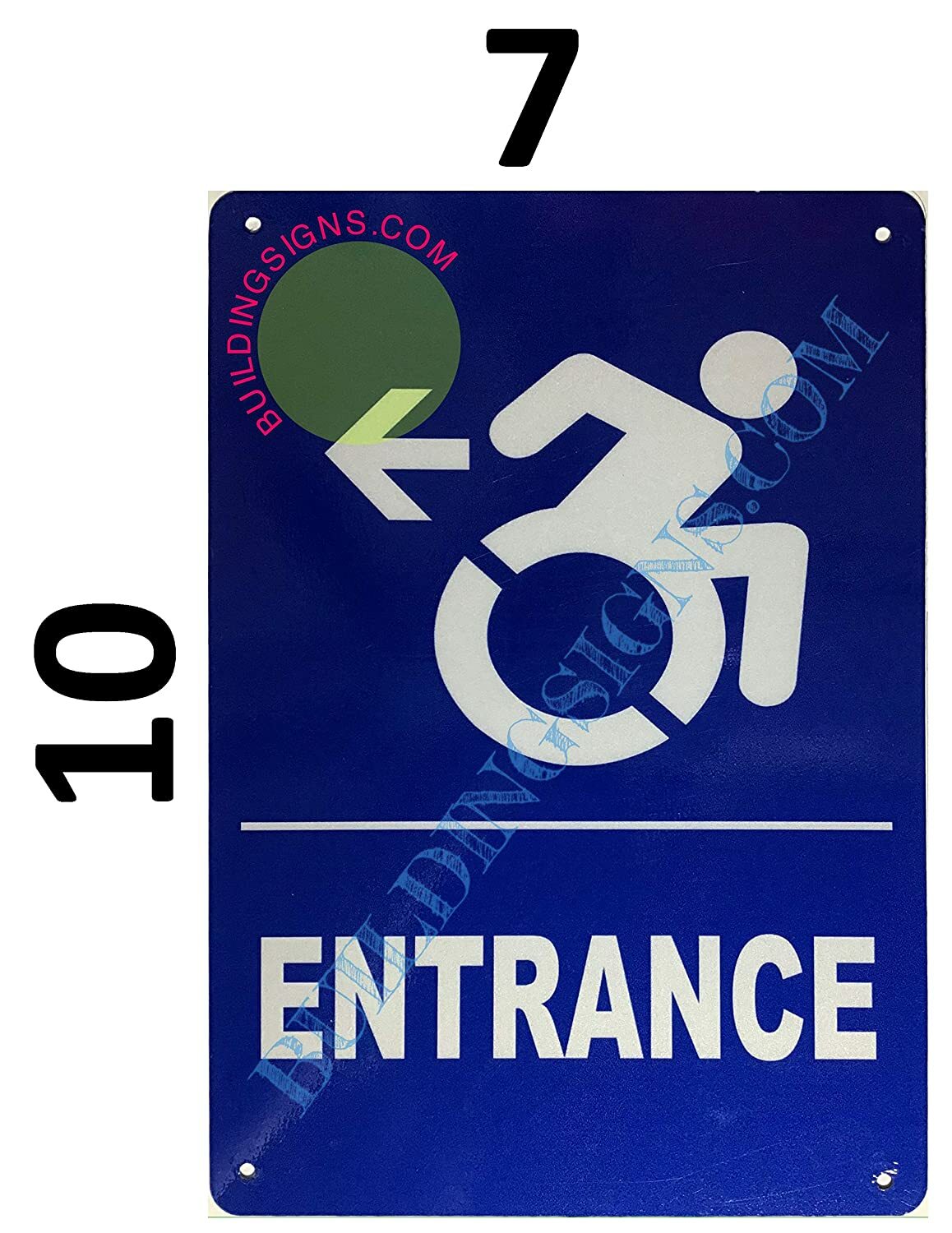 Entrance Left Arrow Sign (Aluminium-Rust Free,Blue, 7X10)- -REF24-1027
