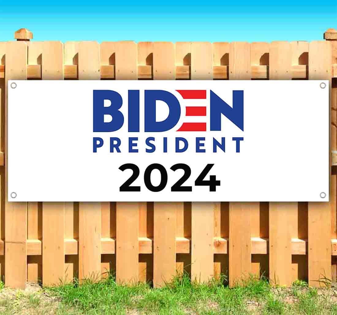 BIDEN 2024 Banner Advertising Vinyl Flag Sign Many Sizes POLITICAL, DEMOCRATS