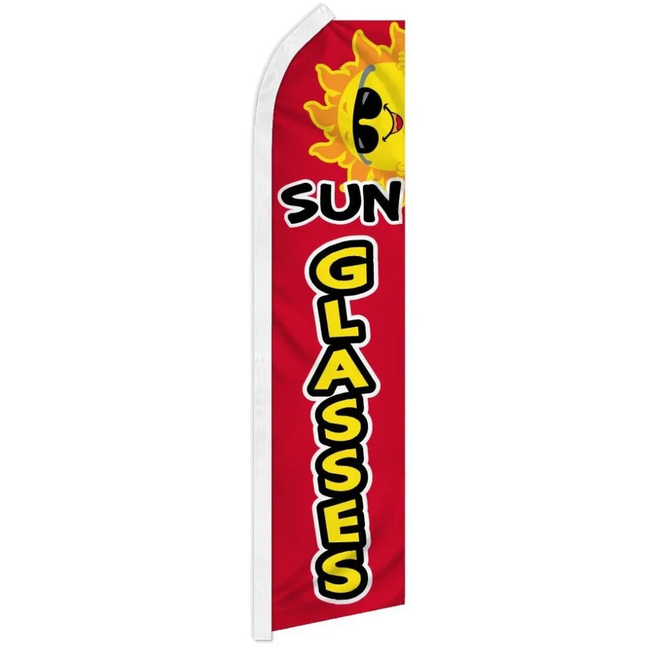 Sunglasses (Red) Swooper Advertising Banner Flag for UV Sunglasses Eyewear Shops