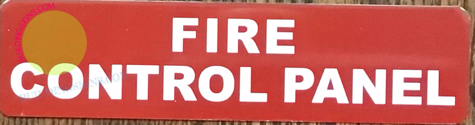 FIRE CONTROL PANEL SIGN (2X8, RED BACKGROUND, ALUMINUM) -REF24-1027