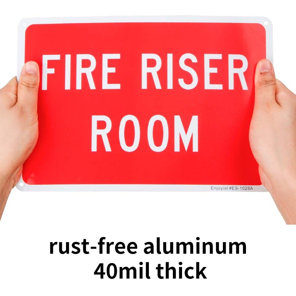 2 PCS Fire Riser Room Sign 10×7 Inch 0.04 Aluminum Reflective Weatherproof