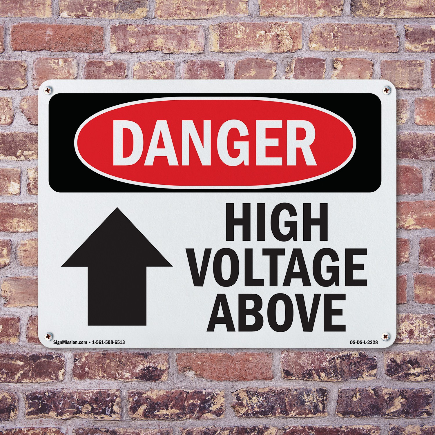 High Voltage Above OSHA Danger Sign Metal, Plastic, Or Decal – 5 or 10 Pack