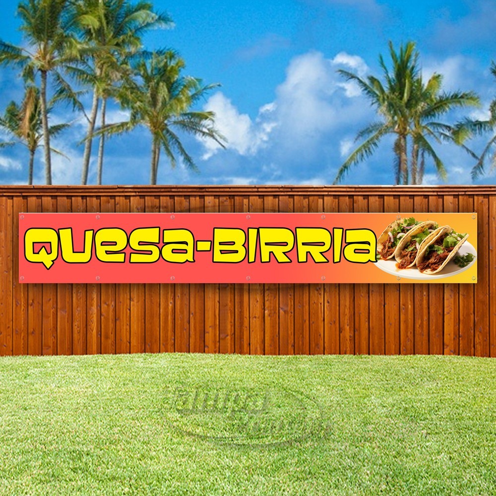QUESA-BIRRIA Advertising Tacos Food Vinyl Banner Flag Sign USA XL02259