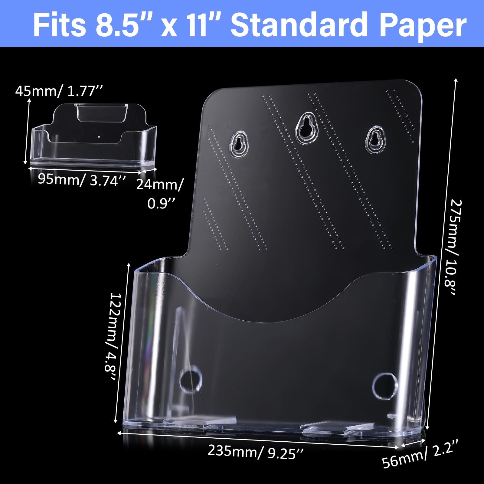 Memorywuu 4 Sets Acrylic Brochure and Business Card Holder 8.5 x Transparent