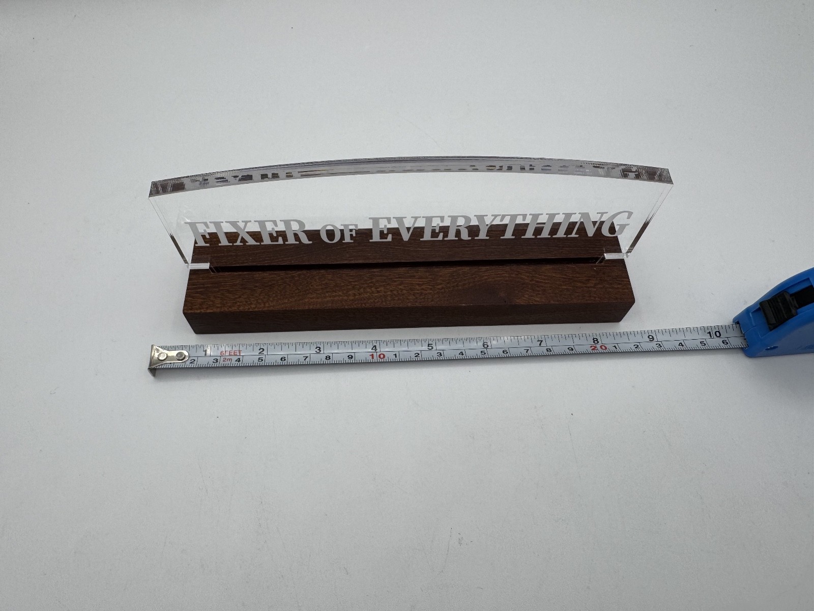 Fixer of Everything Desk Sign Transparent Sign, LED Acrylic Lamp Light Up, Works