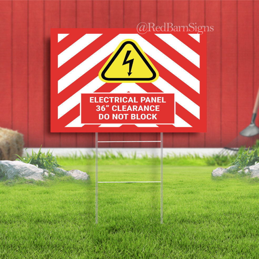 Electrical Panel 36″ Clearance Do Not Block Indoor Outdoor Yard Sign with metal