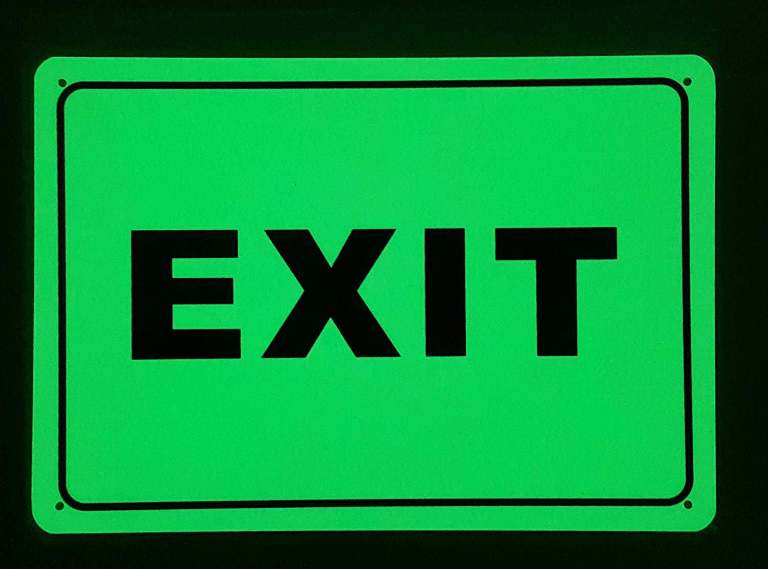 EXIT SIGN (HEAVY DUTY,ALUMINUM SIGN 7X10,Photoluminescent SIGN )-REF24-1027