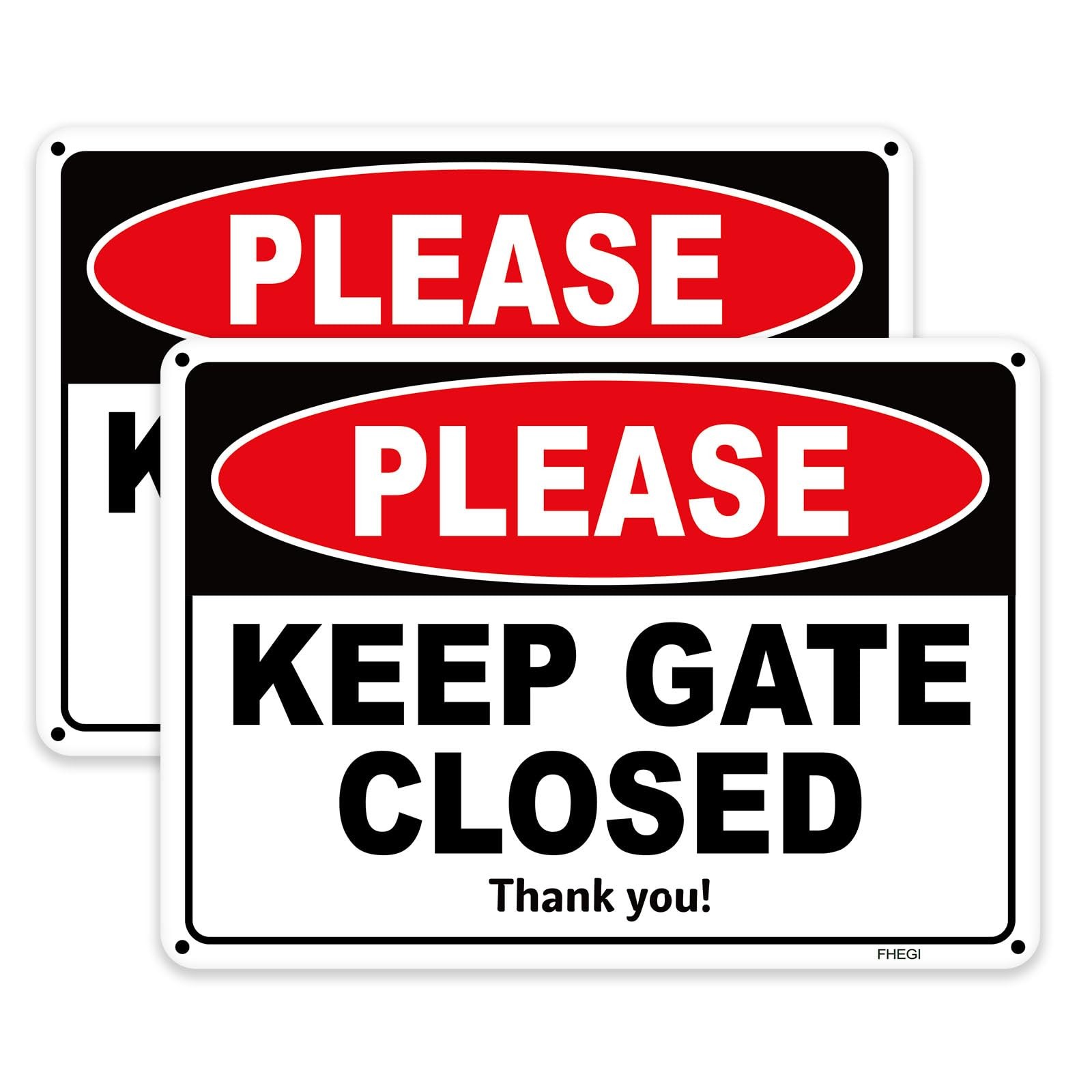 2 PCS 10×7 Inch Please Keep Gate Closed Aluminum Sign Dogs Close Gate Locked