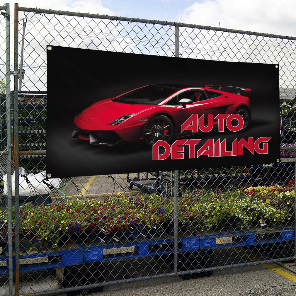 Vinyl Banner Multiple Sizes Auto Detailing Advertising Printing Ad Automotive
